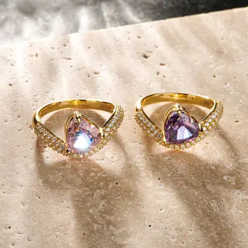 Женское серебряное кольцо с драгоценными камнями, выращенными в лаборатории, S925, муассанитовое сердечко, ювелирные изделия для девочек, необычные кольца для вечеринки