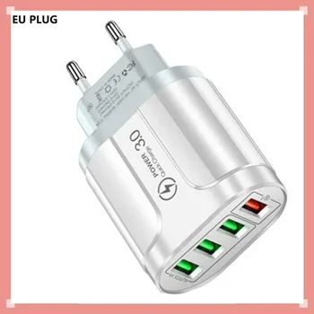 seeae USB Быстрое Зарядное Устройство QC 3,0 Настенная Зарядка Для iPhone 12 11 Для Samsung для Xiaomi Mobile 4 Порта EU US Plug Adapter Travel