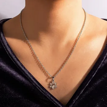 Женское ожерелье Кошка, однослойное ожерелье, геометрическое неправильной формы Ожерелье с животными, классические Простые ювелирные изделия из нержавеющей стали, бесплатная доставка
