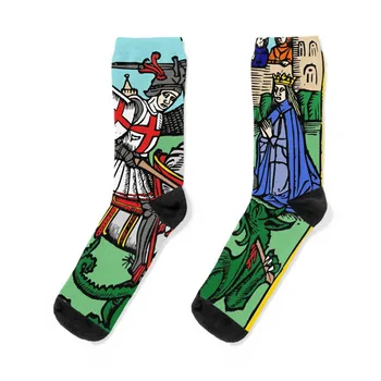 Святой Георгий - Покровитель Англии Носки Run спортивные чулки мужские носки для мужчин мужские носки из хлопка