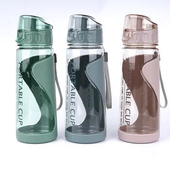 Пластиковые бутылки для воды Kawaii объемом 570 мл, не содержащие BPA, Спортивная чашка для воды на открытом воздухе, кружка для воды, студенческая портативная бутылка с ручкой, посуда для напитков