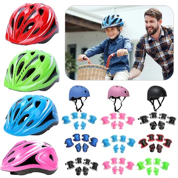 Детский велосипедный шлем Детские шлемы для шоссейных велосипедов MTB, безопасные дышащие защитные головные уборы с наколенниками для занятий спортом на открытом воздухе, головной убор