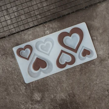 Силиконовая форма для шоколада в форме сердца, украшающая верхнюю часть торта, Выдалбливают форму для переноса листов