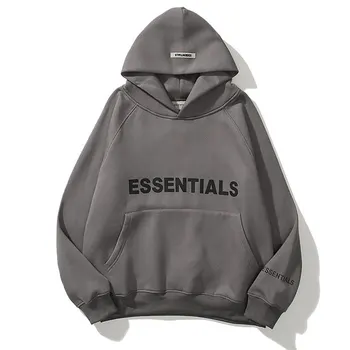 Толстовка Essentials с 3D резиновыми буквами и логотипом, высококачественная толстовка в стиле хип-хоп, свободный модный брендовый пуловер оверсайз унисекс, толстовка с капюшоном
