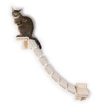Деревянная лестница для кошек, Деревянная полка для ступенек, лестница для домашних животных с плетеными веревками Для владельцев домашних животных, ветеринары в больницах