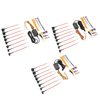 Комплект жестких проводов для видеорегистраторов с защитой от перегрузки по току, непрерывный источник питания от 12 В до 28 В до 5 В, безопасный комплект жестких проводов USB для зеркальной камеры