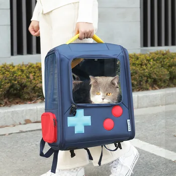 Сумка для прогулок с кошкой, сумка для лабораторных кошек, Дорожная сумка для геймеров, Дышащий Вместительный Складной рюкзак через плечо, Сумка для домашних животных