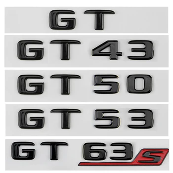 3d ABS Глянцевые Черные Буквы Значок Заднего Багажника Автомобиля Логотип GT GT43 GT50 GT53 GT63S Эмблема Для Mercedes GT AMG C190 Автомобильные Аксессуары