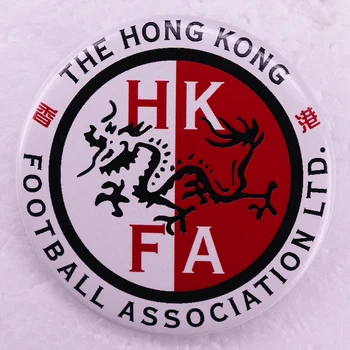 Значок для футбольного мяча в Гонконге, значок из жести, ювелирные изделия 58 мм