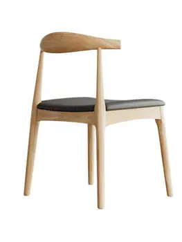 Обеденный стул со спинкой для взрослых скандинавский деревянный стул из массива дерева домашний современный минималистичный стул для кафе и ресторана настольный стул с роговым стулом