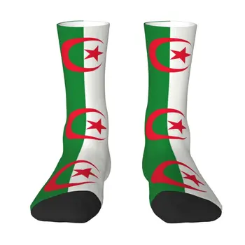 Мужские носки для экипажа с изображением флага Алжира, унисекс, носки-платья с 3D-принтом Kawaii