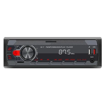 Автомобильный MP3-плеер на 1 Din, радио Bluetooth FM AUX In USB, красочные кнопки, приложение, дистанционное управление, музыка USB / SD с встроенным входом AUX