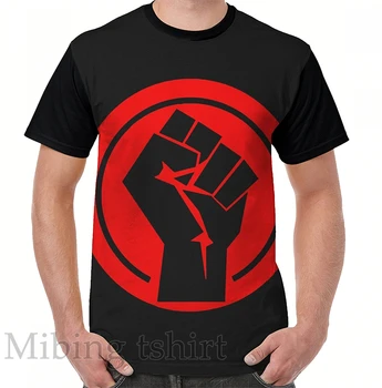 Мужская футболка с забавным принтом, женские топы, футболка, красная футболка с изображением социалистического кулака, повседневные футболки с круглым вырезом и коротким рукавом