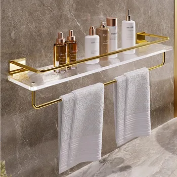 Роскошные Акриловые полки для хранения в ванной комнате Nordic Light, столик для умывания, Косметика Без перфорации, Настенные вешалки для полотенец, Стеллажи для хранения