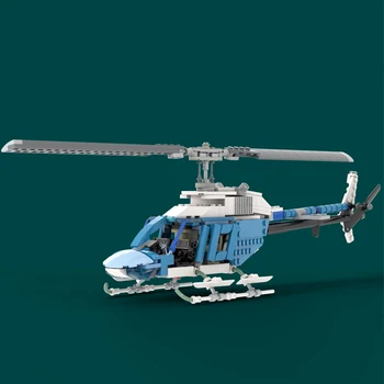 НОВЫЙ 448ШТ городской аэропорт MOC Bell-206 JetRanger модель вертолета творческие идеи высокотехнологичная Игрушка Подарок на день рождения самолет Блоки Самолета