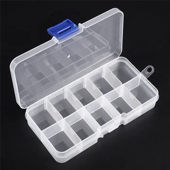 Пластиковая коробка для хранения с 3 отделениями от 1 до 10, прозрачная для ювелирных инструментов с жемчужной булавкой, мелких аксессуаров