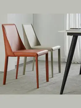 Кожаное кресло-седло, Домашняя легкая Роскошная Мягкая сумка, рабочий стул, Лофт, Кафе, ресторан, Дизайнерский обеденный стул в скандинавском стиле