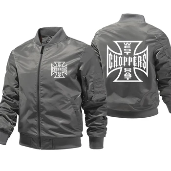 2023 Новая мужская куртка-бомбер West Coast Choppers, мужские куртки с карманом на молнии, повседневная тонкая мужская одежда