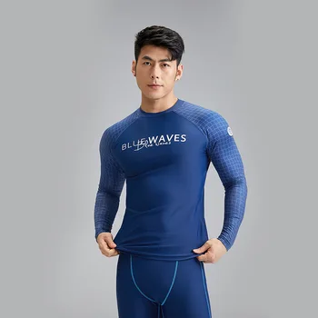 UPF50 + Рубашки для серфинга, футболка для плавания, мужская футболка большого размера Rasguard, топ для серфинга с длинным рукавом,
