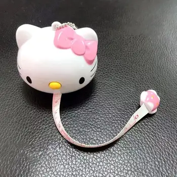 Kawaii Sanrio Рулетка Hello Kitty Измерение Милой Красоты Бюст Талия Бедра Линейка Мини Подвеска Телескопическая Линейка Игрушка в подарок для девочки