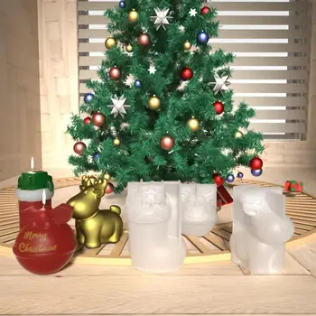 3D Рождественский декор, Форма для свечей для изготовления ароматических свечей ручной работы, форма для изготовления елочных поделок, форма для украшения дома