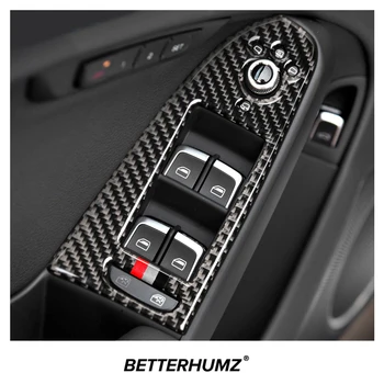Для Audi A4 B8 2009-2016 Автомобильные окна из углеродного волокна, кнопки переключения панели управления, Наклейка на рамку, аксессуары для интерьера авто
