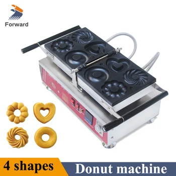 4 Машины для приготовления пончиков разной формы Коммерческая машина для приготовления пончиков на 4 отверстия Электрическая Печь для выпечки пончиков 110 В 220 В