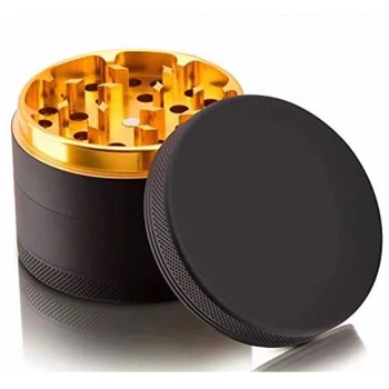 Алюминиевая траворезка, черная резиновая краска, золотой цвет внутри - Большая емкость 2,48 дюйма, 4 штуки