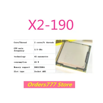 Новый импортный оригинальный процессор X2-190 190 CPU 2 ядра 4 потока 2,5 ГГц 65 Вт 45 нм DDR3 R4 гарантия качества AM3
