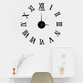 Diy скандинавское украшение гостиной акриловые римские часы спальня креативные светящиеся настенные часы бытовые настенные часы