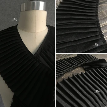 Черно-белая органза, плиссированная Трехмерная плиссированная текстурированная ткань, Дизайнерские ткани и аксессуары