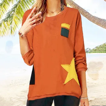 Женская футболка с базовым слоем в стиле пэчворк в цвет блока