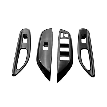 Автомобильное глянцевое Черное Оконное стекло, кнопка подъема, Накладка переключателя, Панель дверного подлокотника для YARiS 2020-2023 LHD