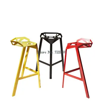 Современный простой железный барный стул высокий табурет модный креативный дом для отдыха скандинавский ретро барный стул табурет