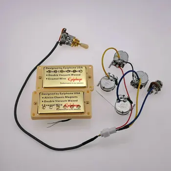 Новые звукосниматели Epiphone Humbucker с золотым покрытием и жгутом проводов Подходят для звукоснимателей для электрогитар LP Standard SG