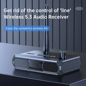 Bluetooth-совместимый адаптер Цифровой дисплей Bluetooth-совместимый аудиоприемник 5.3 Поддержка передачи оптического U-диска RCA
