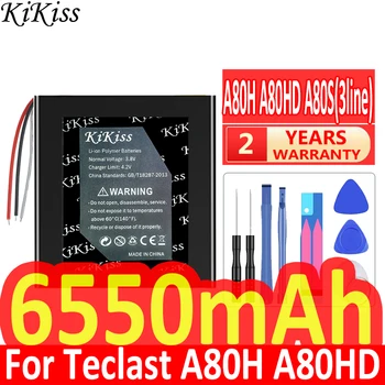 KiKiss A80H A80HD A80S (3 линии) Аккумулятор емкостью 6550 мАч для Teclast A80H A80HD A80S A80se X80H X80HD X80 Plus & Pro & Power Планшетный ПК