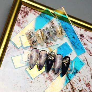 Красочная Прямоугольная Акриловая Прозрачная Подставка для показа нейл-арта, Доска для нейл-арта, Держатель для карточек, Инструменты для практики ногтей
