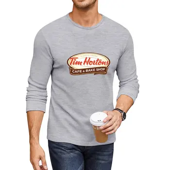 Новая футболка с длинными рукавами от Тима Хортонса, новая версия футболки, винтажная одежда, забавные футболки для мужчин