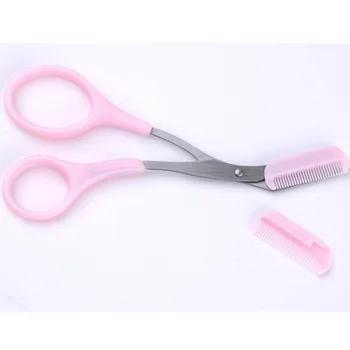 Розовые Ножницы-Триммер для бровей С расческой Lady Woman Для мужчин, Бритва для удаления волос, придающая форму бровям, триммер для ресниц, Заколки для волос