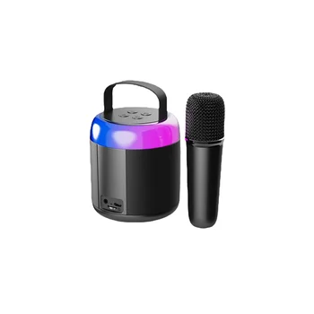 Микрофон Bluetooth Динамик Портативное наружное аудио для дома с национальным пением KTV (черный)