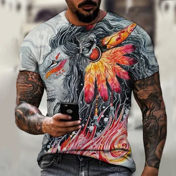 Модная мужская футболка с абстракцией граффити, 3D-принтом, летняя футболка с коротким рукавом, одежда из полиэфирного волокна большого размера