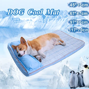 Охлаждающий коврик для собак, ортопедический коврик с эффектом памяти, с подушкой, дышащий, водонепроницаемый, моющийся Для щенка большой средней собаки