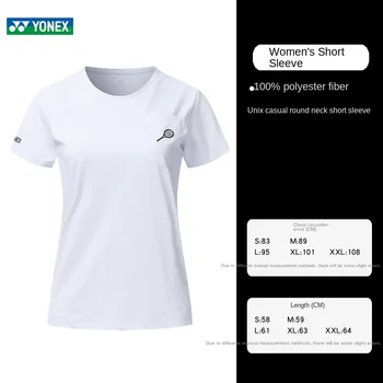 Летнее поло, теннисная спортивная футболка, одежда Yonex, майка для бадминтона с коротким рукавом, женская одежда