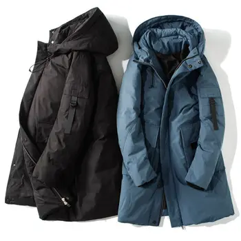 Одежда для пары, зимний пуховик, зимняя утепленная мужская рабочая одежда средней длины, Корейская версия модного мужского пальто для пары