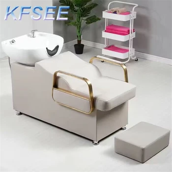 Салон, в котором мы любим мыть голову, кровать для мытья волос, кресло для шампуня Kfsee