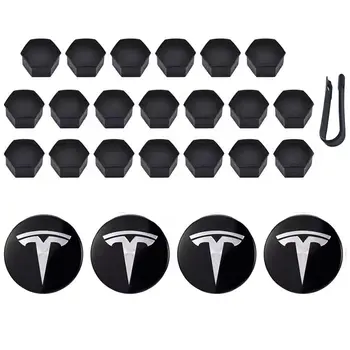 Крышки центральной ступицы колеса для Tesla Model 3 X S Комплект центральной крышки и комплект накидных гаек для колесных наконечников Модификация крышки ступицы украшения