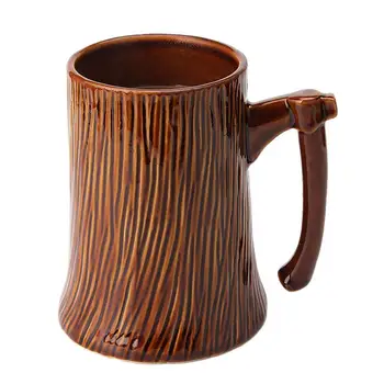 Универсальная деревянная кружка для питья Большой емкости, Прочная Эргономичная ручка, Чашка для чая и кофе, Кухонные Принадлежности