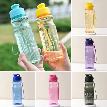 Портативная пластиковая бутылка для воды объемом 650 мл, Спортивный чайник большой емкости, Прозрачная чашка для холодной воды, уличная посуда для питья
