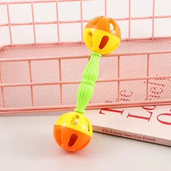 Обучающие Полые Интерактивные игрушки для жевания попугаев, Колокольчик, Жевательный мяч